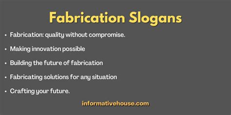 metal fabrication tagline|catchy fabrication slogans.